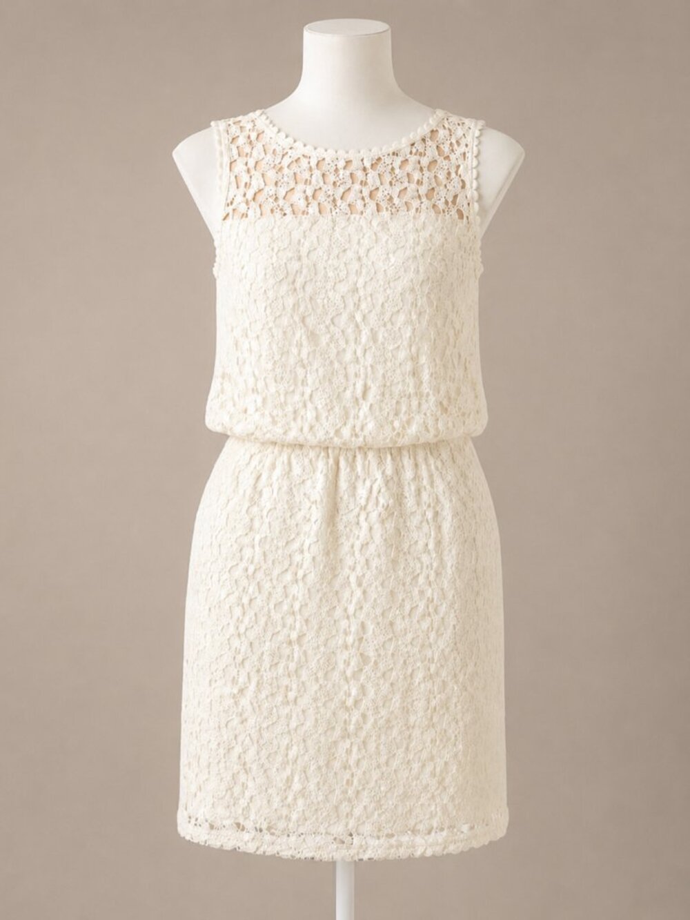 As U Wish Fully Lined All Over Lace Dress Cream (Close to White) Size Small NWT